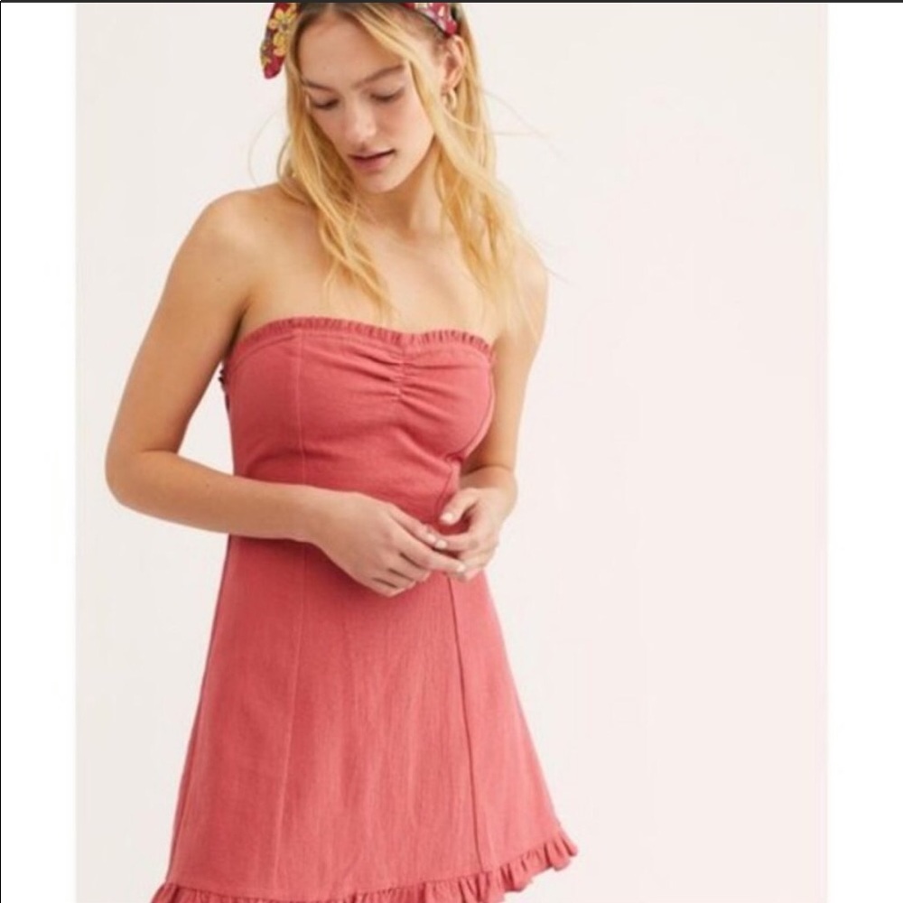 Pink Free People Strapless dress
